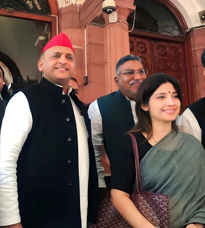 Akhilesh Yadav and Dimple Yadav